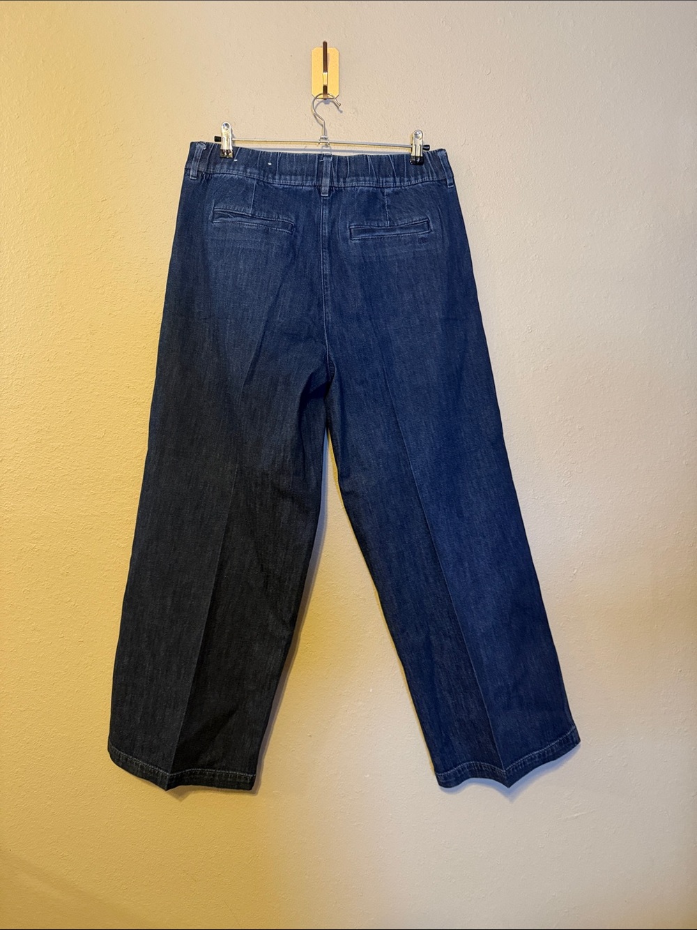 American Eagle High Rise Pleated Flared Ultra Wide Leg Denim Trouser Jean Size 8 - Picture 6 of 9